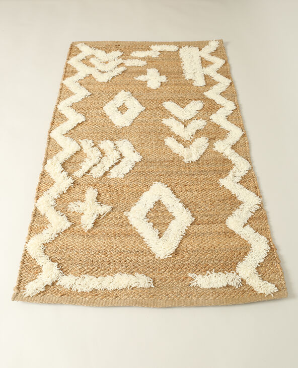 Tapis en jute à motifs beige - Pimkie