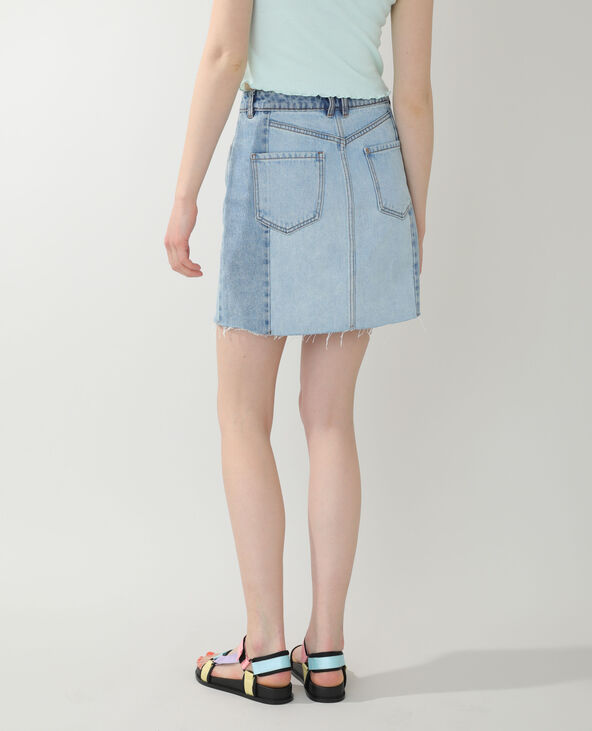 Jupe en jean destroy bleu - Pimkie