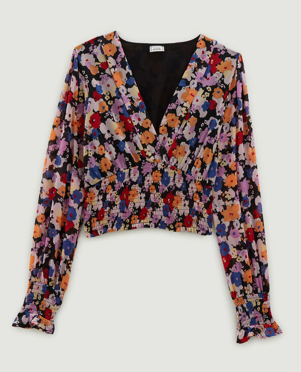 Top cache-cœur fleuri violet - Pimkie