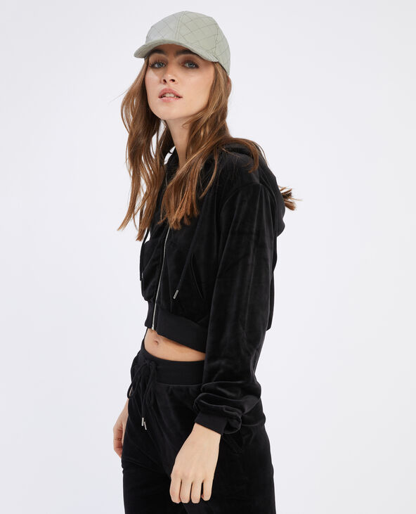 Veste zippée velours noir - Pimkie