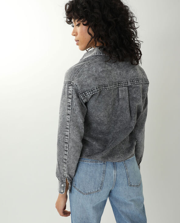 Chemise en jean effet delave