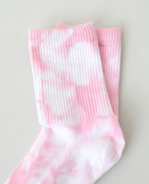 Paire de chaussettes tie and dye rose clair - Pimkie