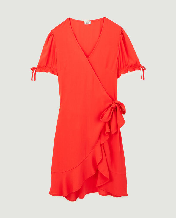 Robe courte cache-cœur rouge - Pimkie