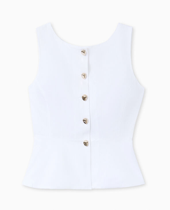 Top sans manches forme peplum avec dos dégagé blanc - Pimkie