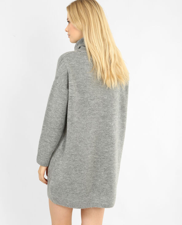 Robe pull à col roulé gris chiné - Pimkie