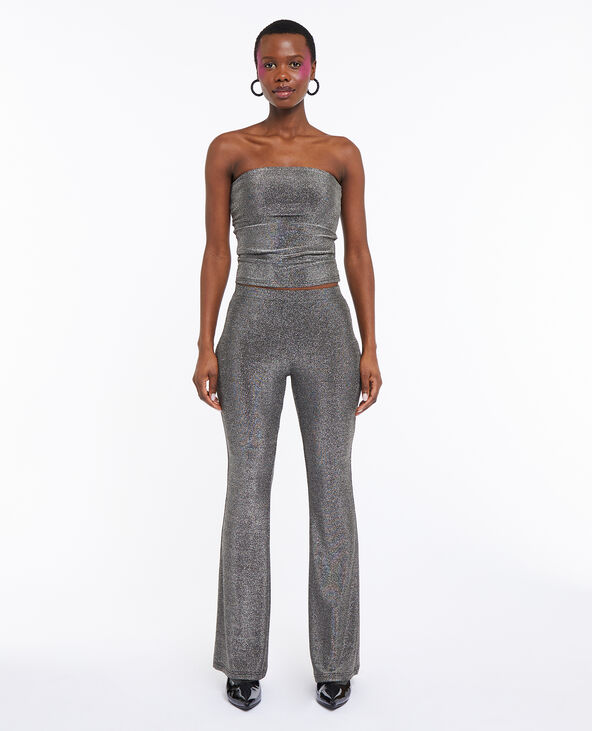 Pantalon flare avec lurex argenté - Pimkie