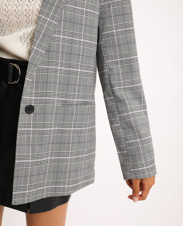 Veste blazer à carreaux noir - Pimkie