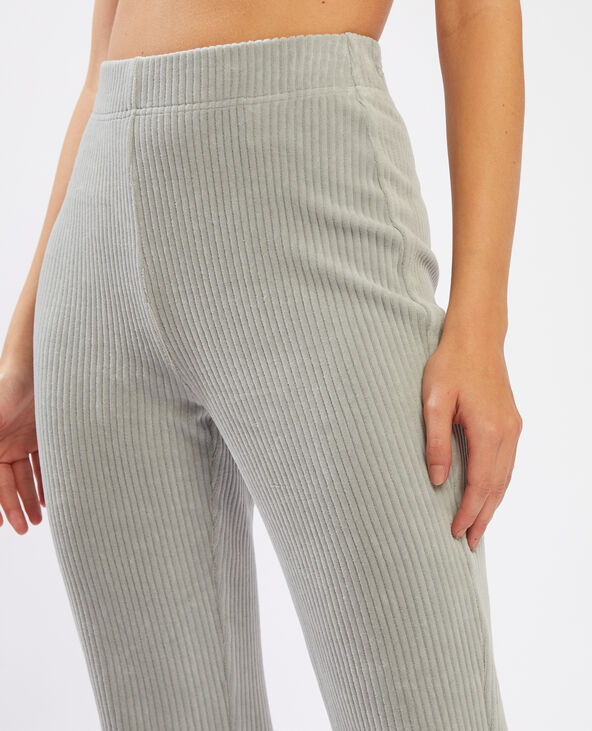 Pantalon flare côtelé vert kaki - Pimkie