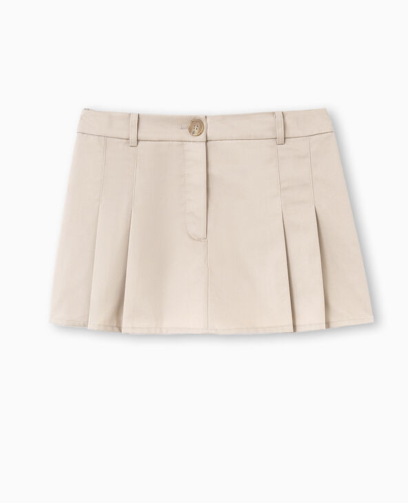 Jupe-short taille basse avec pinces beige - Pimkie