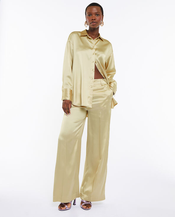 Pantalon droit et large en satin Pimkie