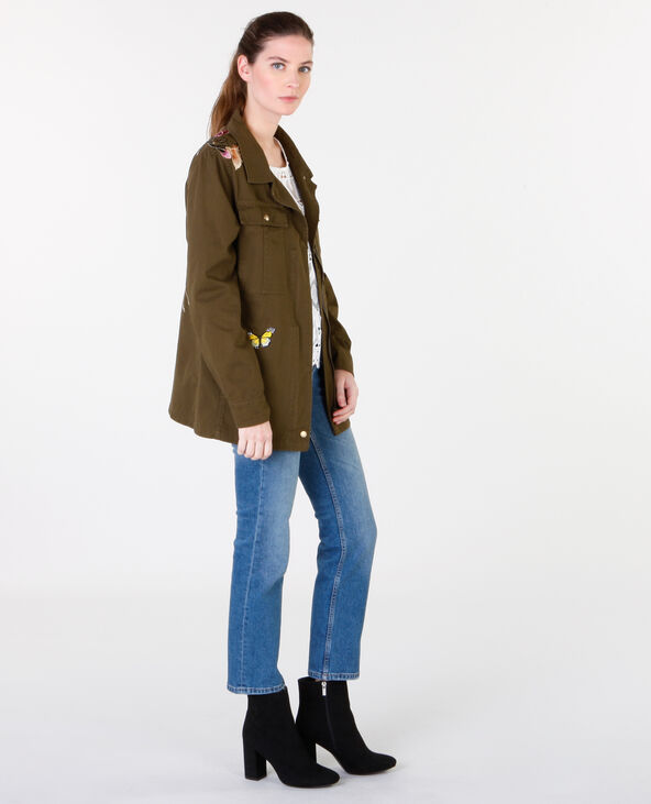 Veste army brodée marron - Pimkie