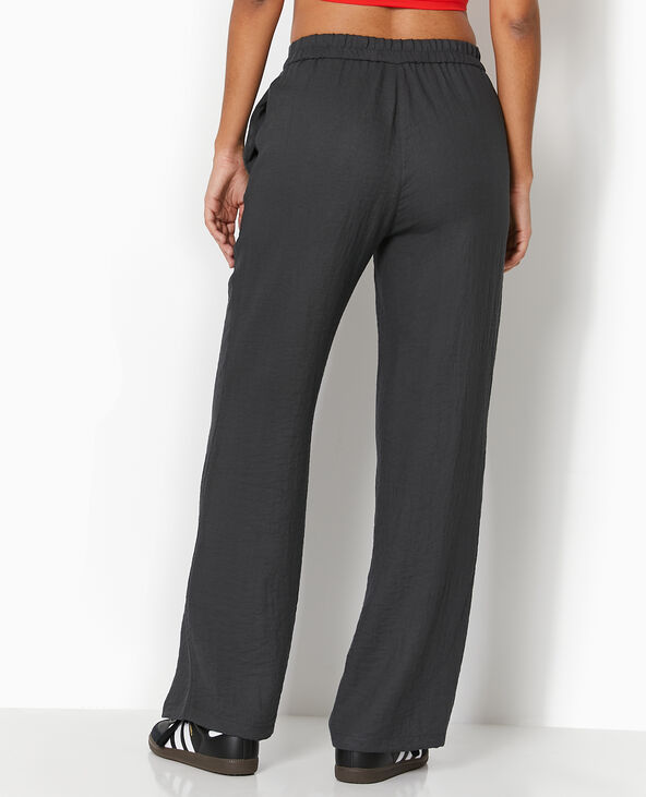 Pantalon droit souple en tissu fluide gris foncé - Pimkie