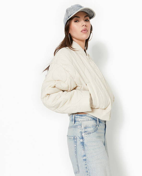 Blouson matelassé forme bombers blanc - Pimkie