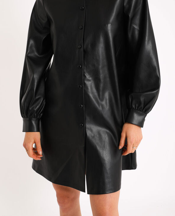 Robe simili cuir noir - Pimkie