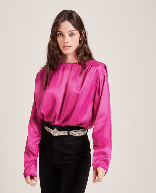 Body manches longues épaulettes rose fuchsia - Pimkie