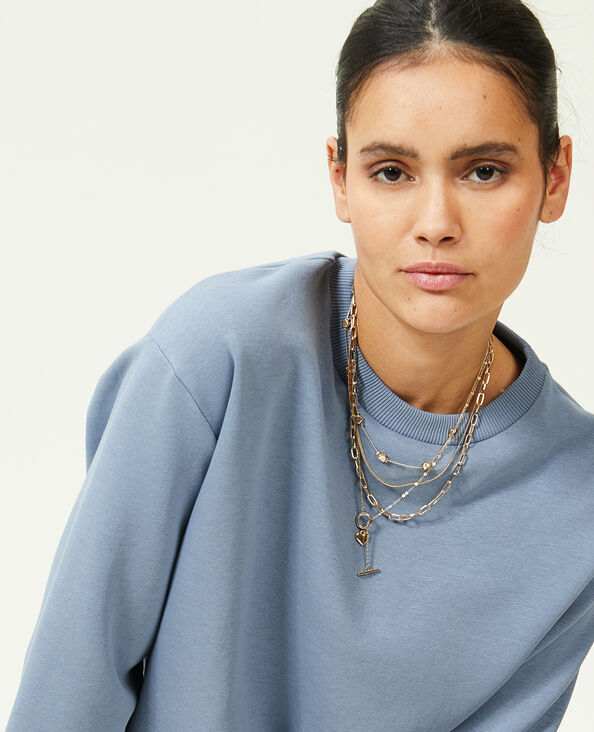 Sweat col rond bleu - Pimkie