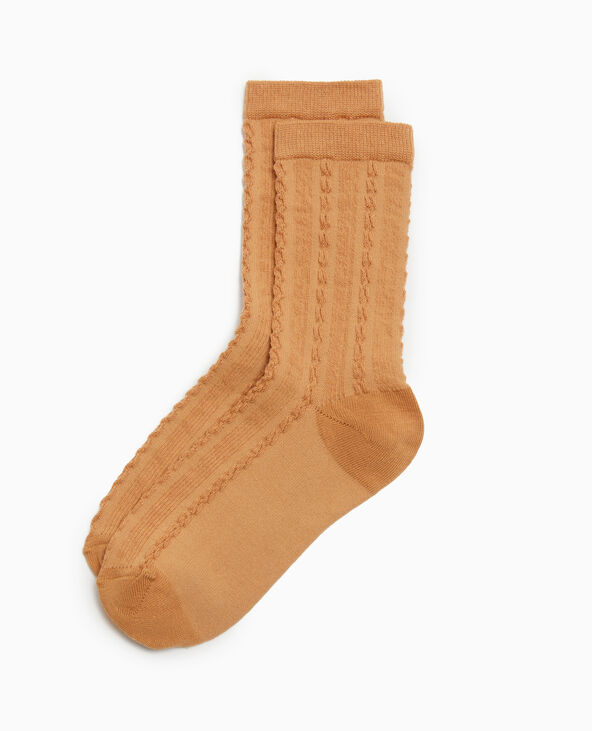 Chaussettes en maille fantaisie marron - Pimkie