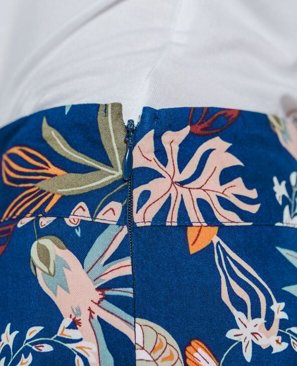 Pantalon large fleuri bleu marine - Pimkie