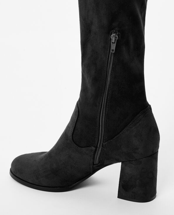 Cuissardes suédine à talons noir - Pimkie