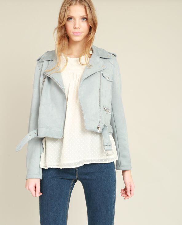 Veste style perfecto suedine
