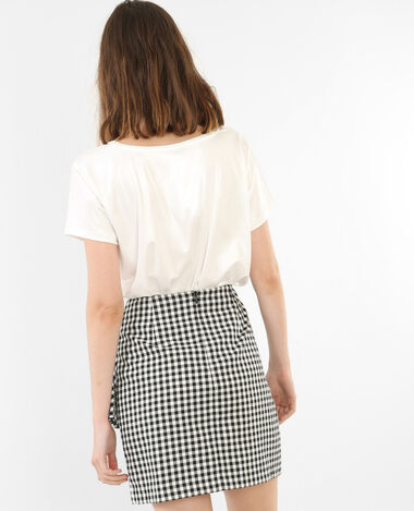 T-shirt irisé col croisé blanc - Pimkie