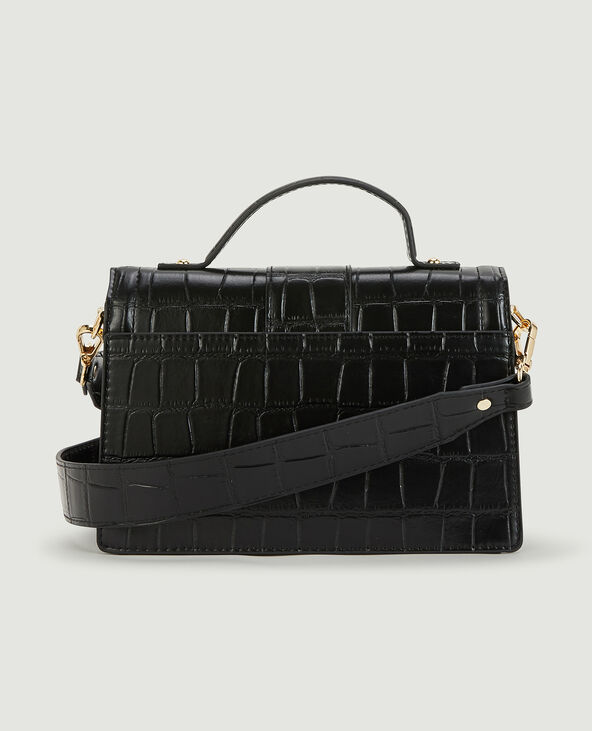 Sac boxy effet croco noir - Pimkie