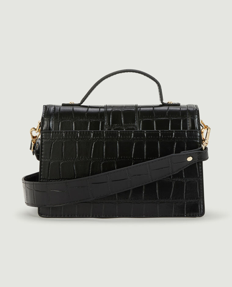 Sac boxy effet croco noir - Pimkie