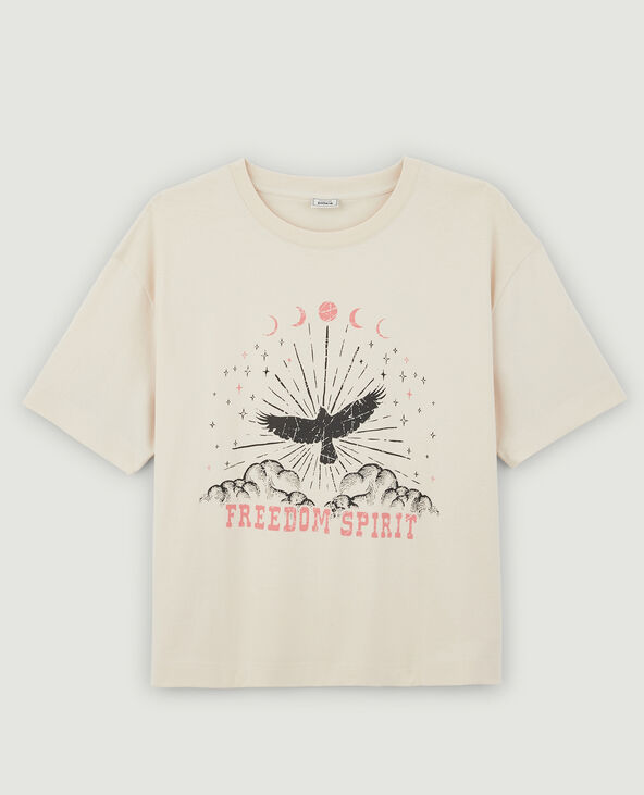 T-shirt imprimé " Freedom Spirit " beige - Pimkie