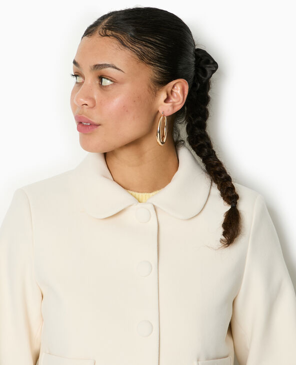 Veste courte col rond effet drap de laine écru - Pimkie