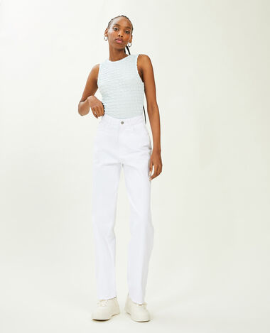 Jean straight taille haute blanc - Pimkie