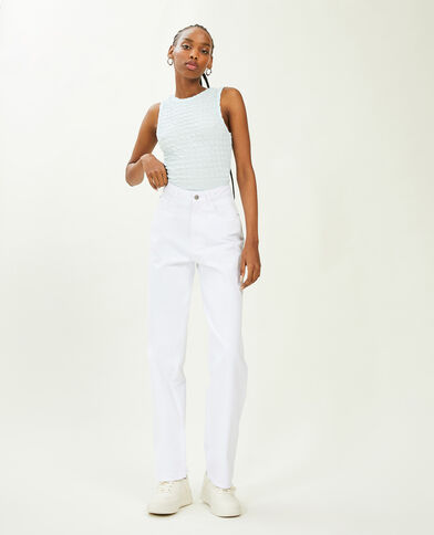 Jean straight taille haute blanc - Pimkie