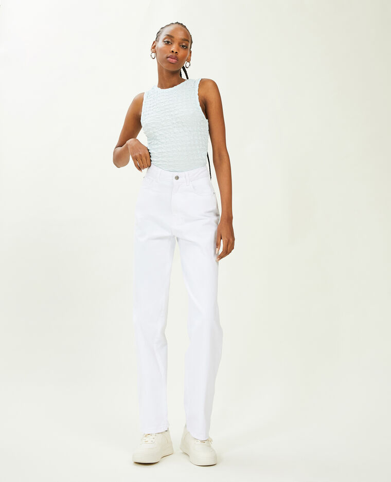 Jean straight taille haute blanc - Pimkie