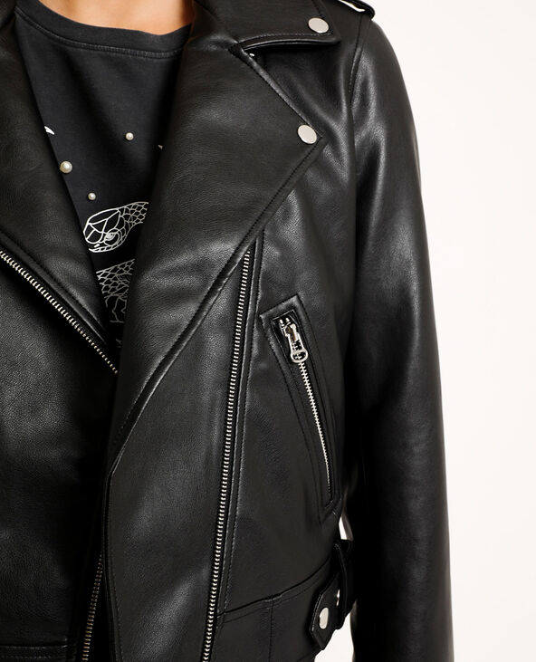 Veste en simili cuir noir - Pimkie