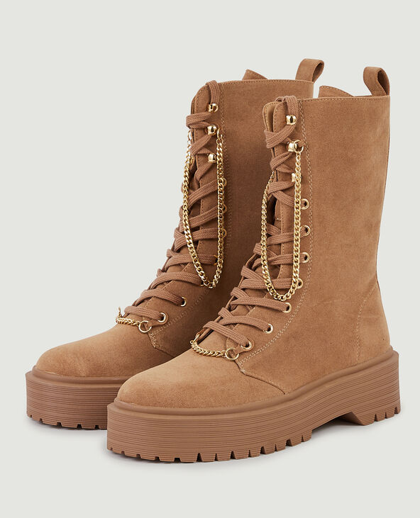 Bottines à lacets beige - Pimkie