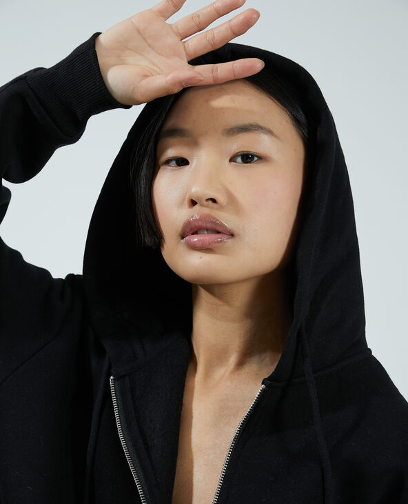 Gilet zippé à capuche noir - Pimkie