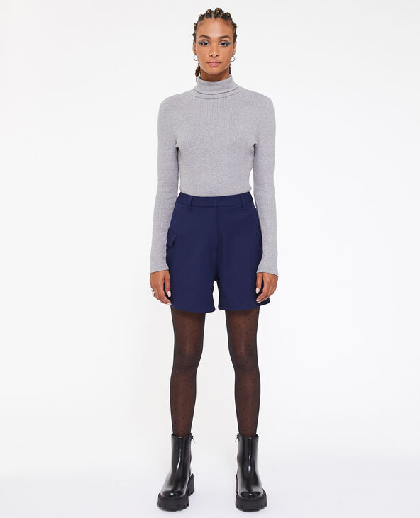 Short taille haute avec poches plaquées bleu marine - Pimkie