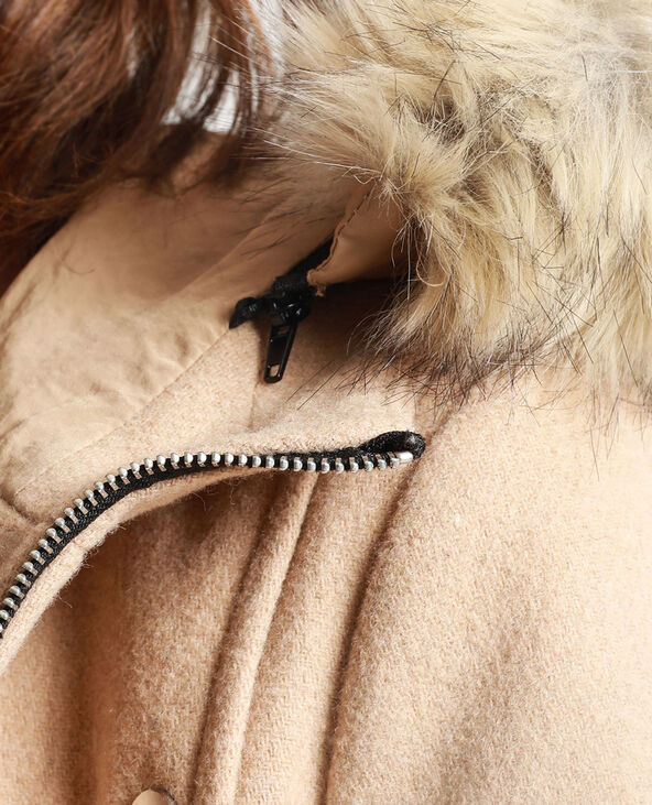 Manteau à capuche camel - Pimkie