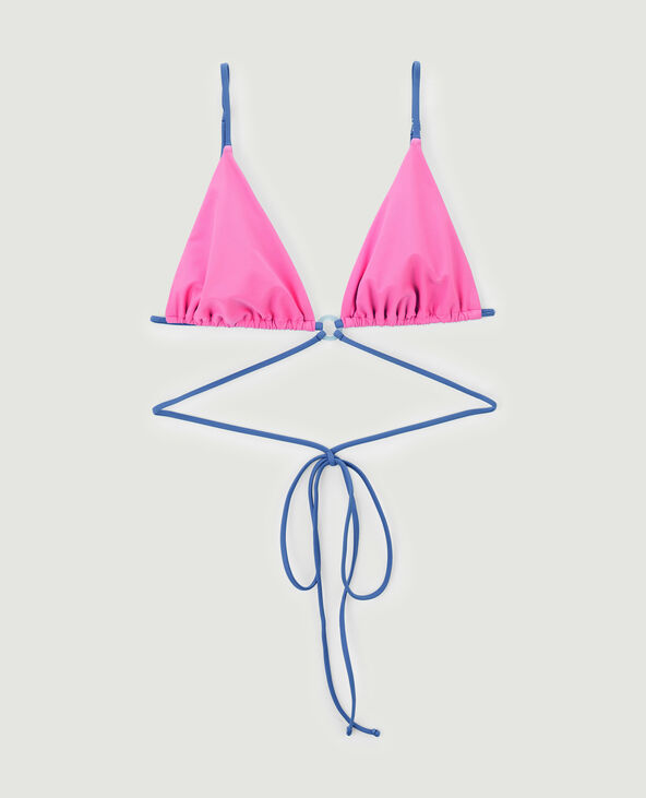 Haut de maillot de bain triangle bicolore rose - Pimkie