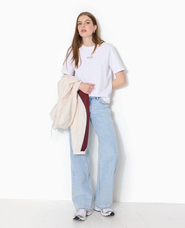 T-shirt avec étiquette cousue devant blanc - Pimkie