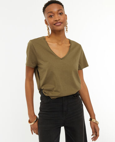 T shirt col large femme deals
