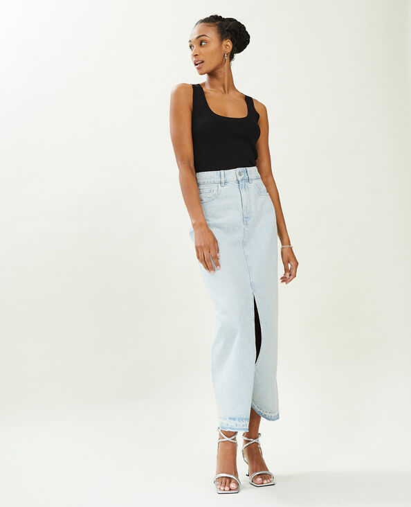 Jupe longue en jean bleu clair - Pimkie