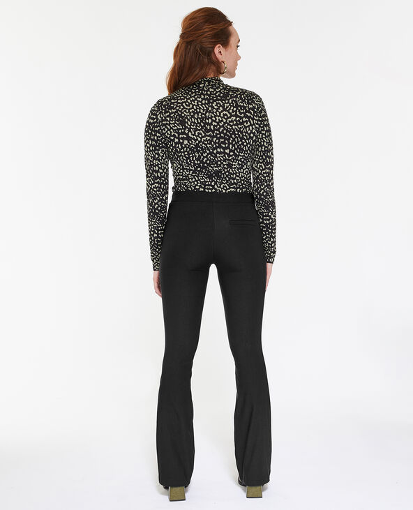 Pantalon flare en tissu stretch noir - Pimkie