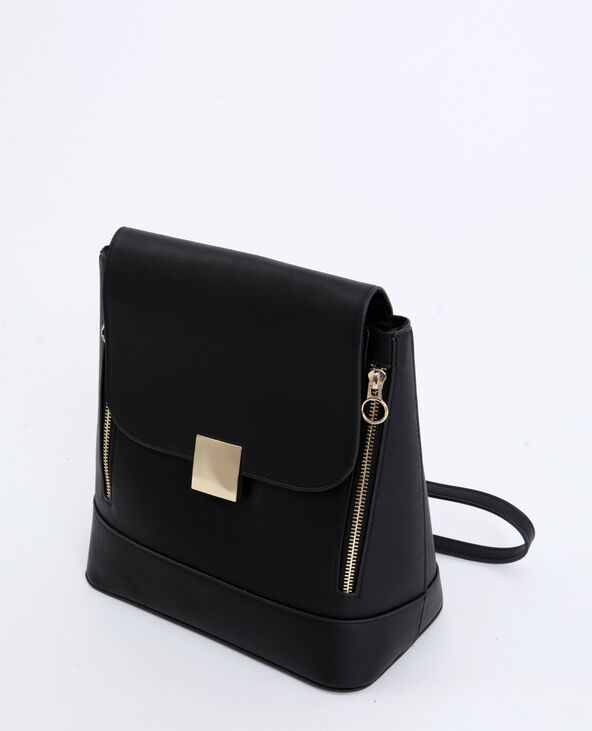 Sac à dos en simili cuir noir - Pimkie