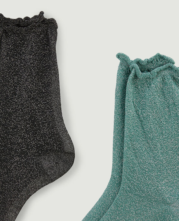 Lot de 2 paires de chaussettes fines vert - Pimkie