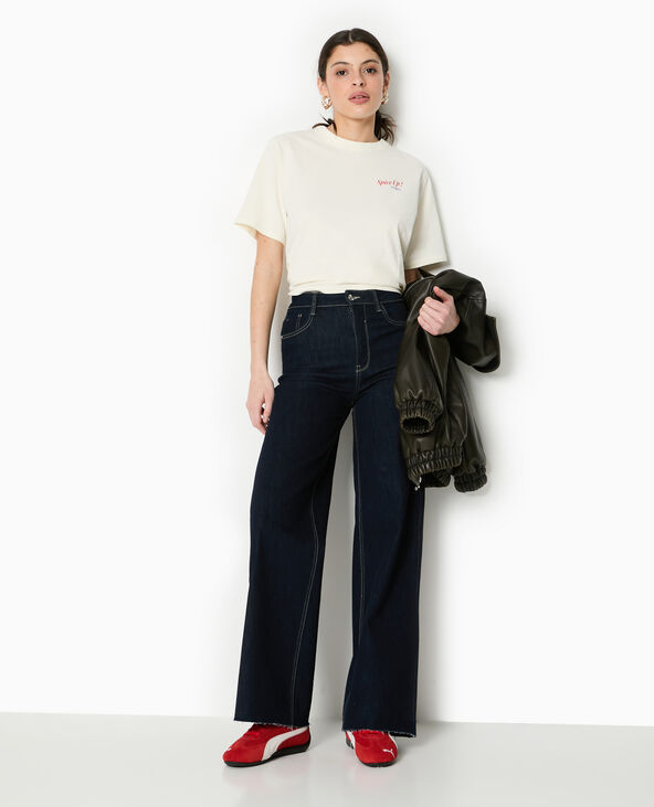 T-shirt oversize avec print devant et dos blanc - Pimkie