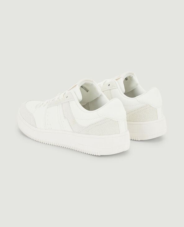 Sneakers bi-matière blanc - Pimkie