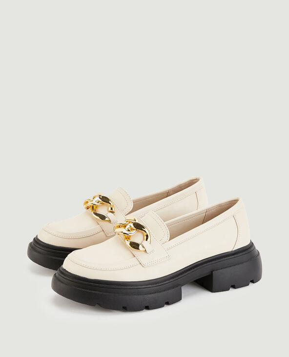 Mocassins chunky boucles dorées blanc - Pimkie