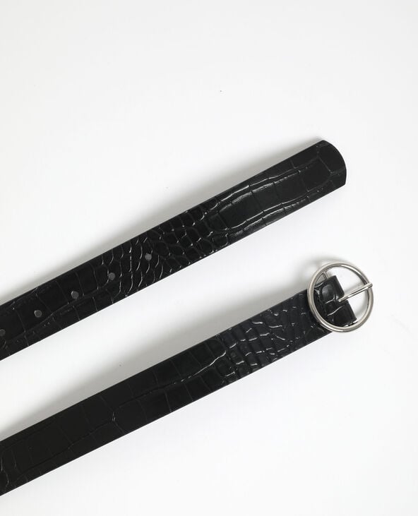 Ceinture effet croco noir - Pimkie