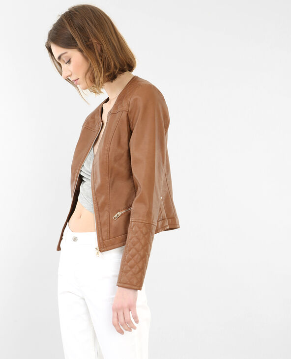 Veste deals biker camel