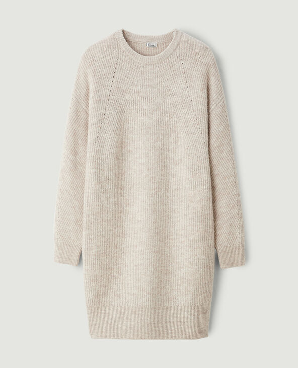 Robe en maille col rond taupe - Pimkie